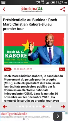 Burkina 24 android App screenshot 3